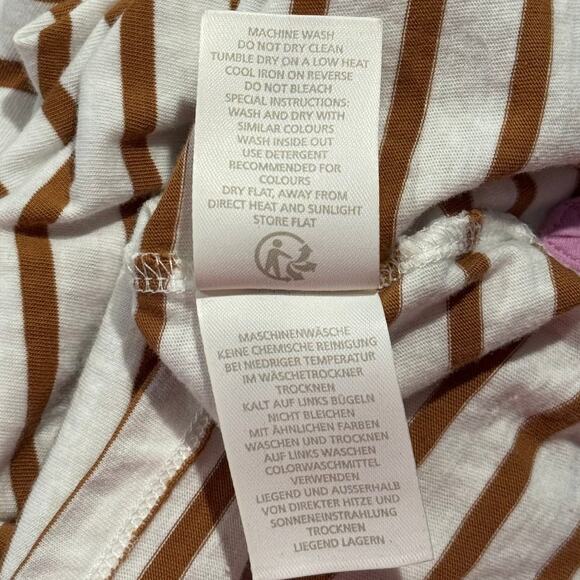 Boden Top Long Sleeve Tee Minimalist Preppy Coastal Grandma Boho Stripe Brown 14 - Picture 5 of 6